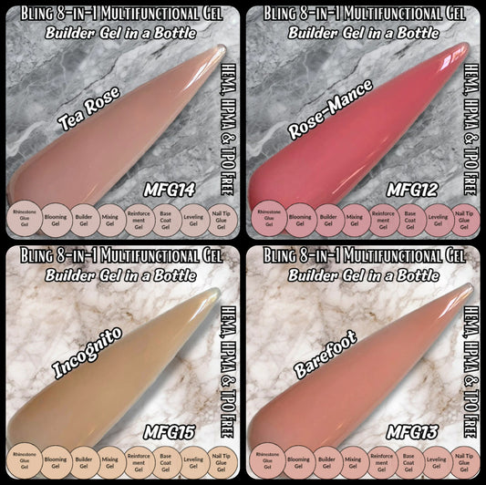 8 in 1 Rose-Mance Multi Functional Color Builder Gel - MFG12 - HEMA, HPMA, TPO Free