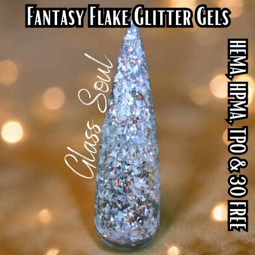 Peacock Plume Solid & Glass Soul Flaky Glitter Gel Mani - HEMA, HPMA, TPO Free