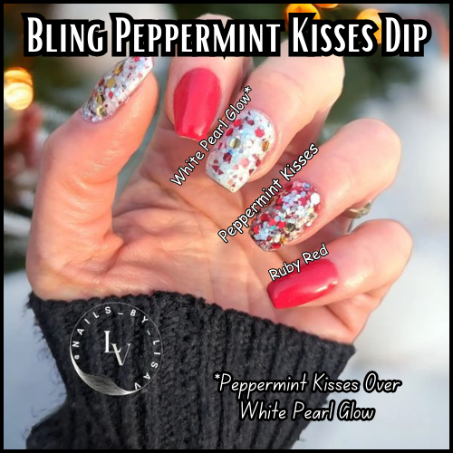 Peppermint Kisses Glitter Dip