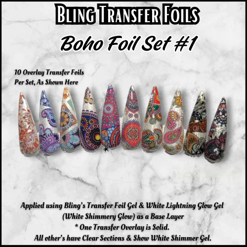 Grape Veil Glittery Cat Eye Gel - White Lightning Glow Gel - Boho Transfer Foil Set - HEMA, HPMA, TPO Free