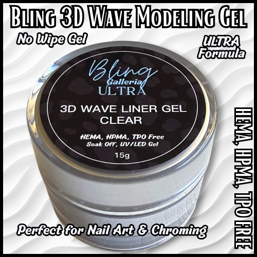 ULTRA 3D Wave Gel Chromed Mani with Dragon Gel #13 - Top coat, No Wipe, No Dispersion Layer - HEMA, HPMA, TPO Free