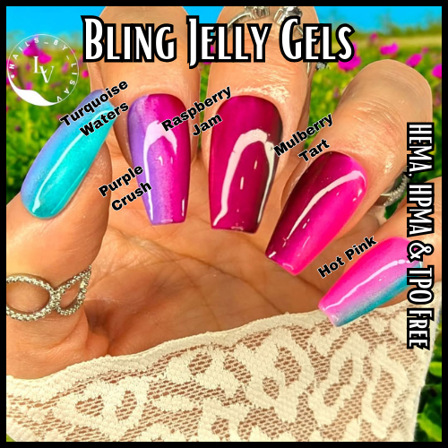 Jelly Gels - Turquoise Waters, Mint Jelly, Purple Crush, Hot Pink, Raspberry Jam, Mulberry Tart - HEMA, HPMA, TPO Free