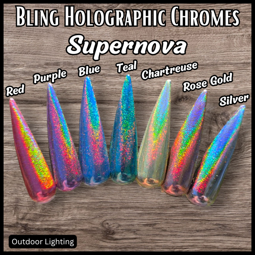 Silver Holographic Supernova CHROME Powder