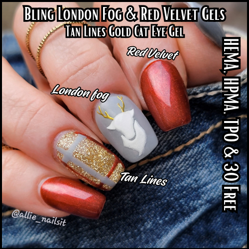 London Fog with Peppermint Glitter Gel Mani - HEMA, HPMA, TPO Free