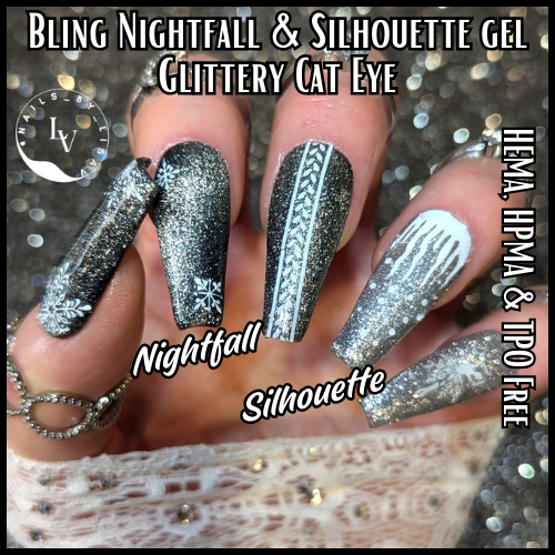 Nightfall - Dark Silver Glittery Cat Eye - HEMA, HPMA, TPO Free
