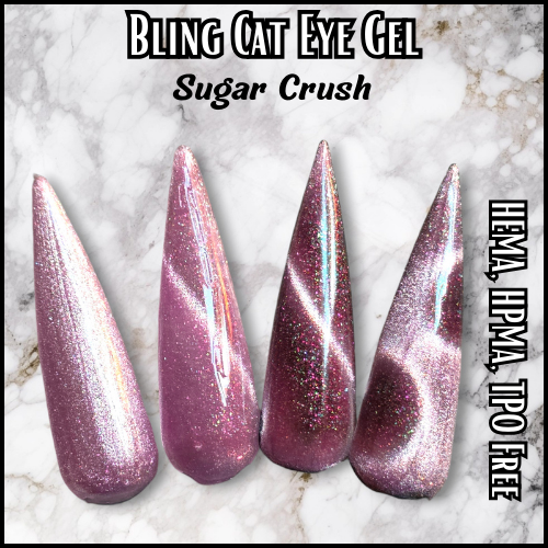 Sugar Crush Pink Holographic Sparkle Cat Eye Gel - HEMA, HPMA, TPO Free