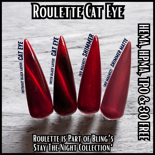 Roulette Red Shimmer Cat Eye - HEMA, HPMA, TPO Free