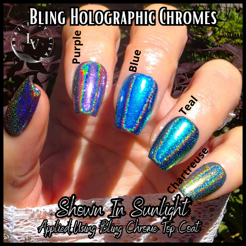 Holographic Supernova CHROME Powder - Red, Purple, Blue, Teal, Chartruse, Rose Gold, Silver