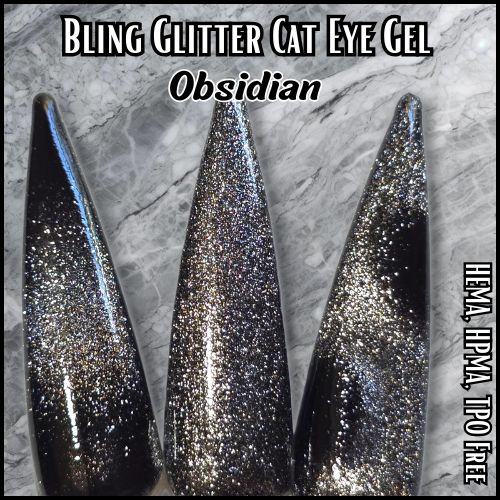 ULTRA Obsidian Glittery Cat Eye Gel Mani - HEMA, HPMA, TPO Free