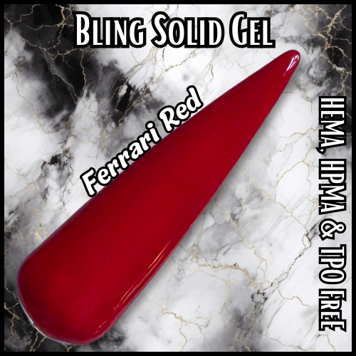 Ferrari Red Solid Gel Mani - HEMA HPMA TPO Free