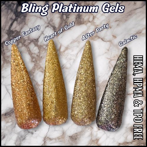 After Party Platinum Fine Glitter Gel - HEMA HPMA TPO Free