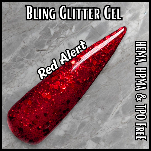 Decadence Romantique Red Solid; Red Alert Red Glitter Gel - HEMA HPMA TPO Free