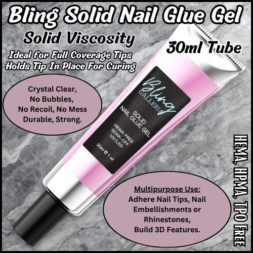 Solid Nail Glue in a 30ml Tube - HEMA, HPMA, TPO Free