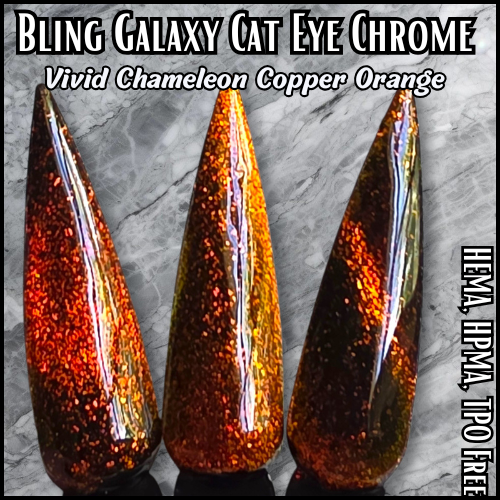 Galaxy Vivid Copper Orange Chameleon Cat Eye Chrome Pigment