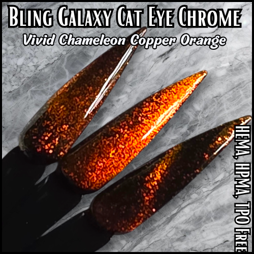 Galaxy Vivid Copper Orange Chameleon Cat Eye Chrome Pigment