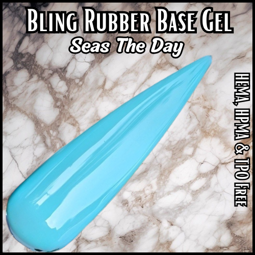 Seas The Day Rubber Base Gel & ULTRA Glass Soul Flake Glitter Gel Polish Mani - HEMA, HPMA, TPO Free