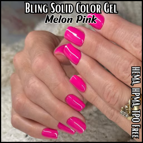 Melon Pink Solid Neon Color Gel - HEMA, HPMA, TPO Free