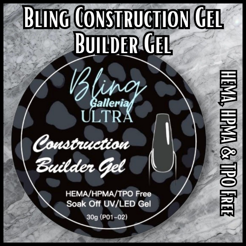 ULTRA Construction Builder Gel, Clear, 15 ml & 30 ml Jars - HEMA, HPMA, TPO Free