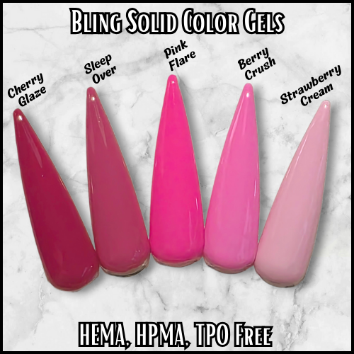ULTRA Cherry Glaze & Strawberry Cream Solid Color Gels Mani - HEMA HPMA TPO Free