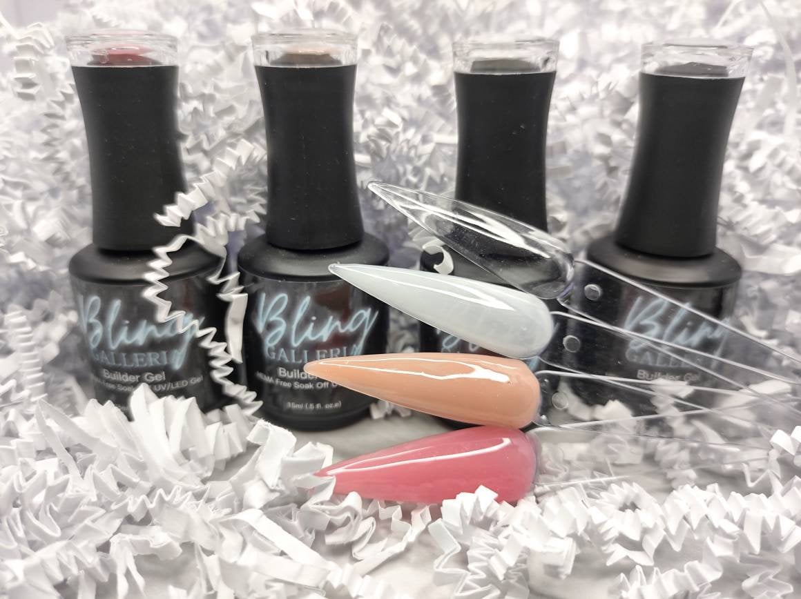 Builder Gel in Bottle | HEMA, HPMA, TPO, 30 Free uv/led | 15ml | Soak Off | Clear, Pink, Neutral, Milky White | Gel Nails