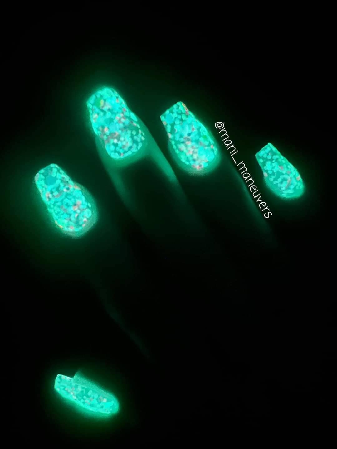 Electric Slide Dip / Iridescent Holographic Glow Chunky Glitter / Acrylic Nail Dip Powder