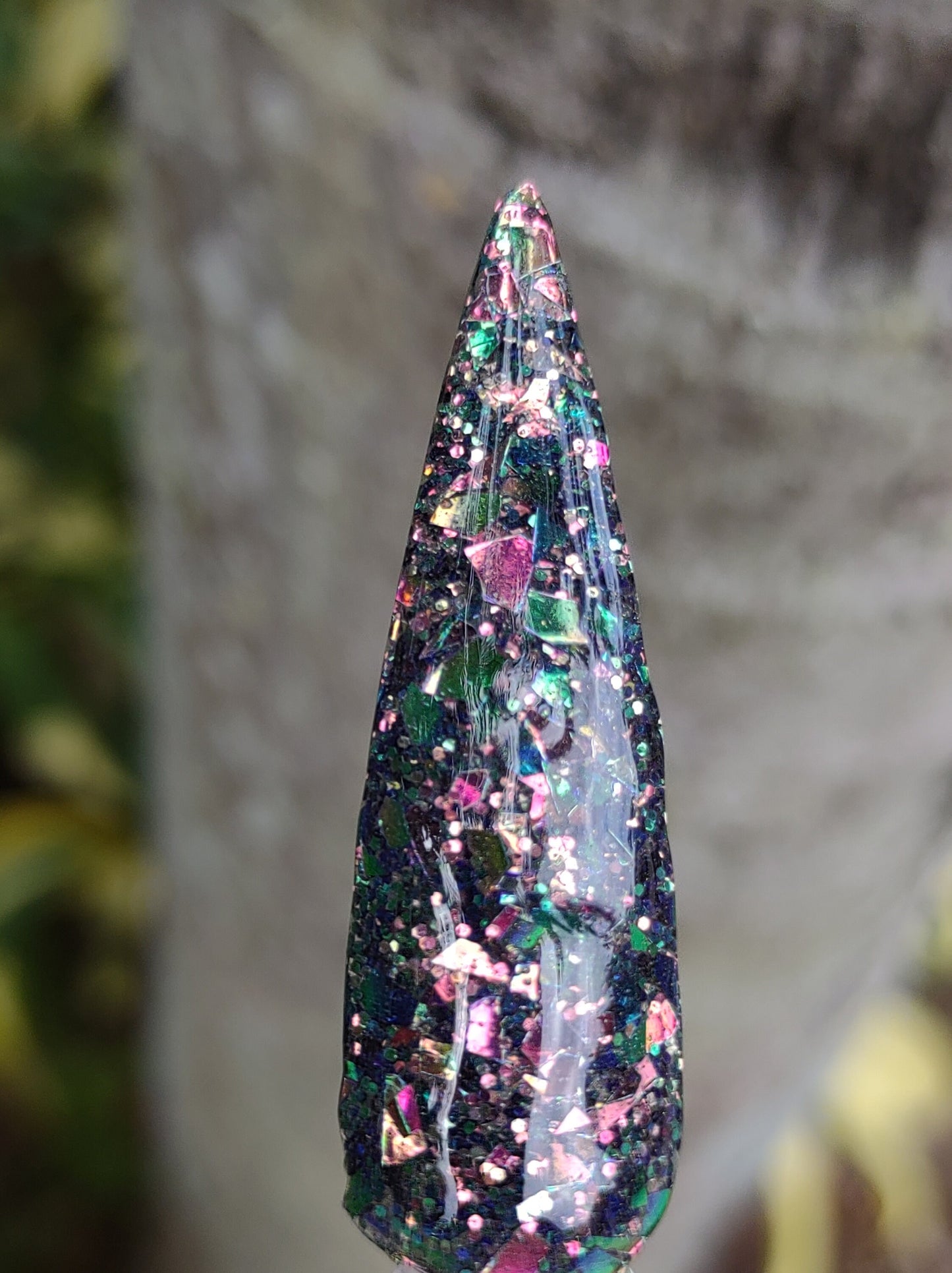 Serpentine Sky Collection - Collection of Glitters and Solids with coordinating Gold, Green, and Pink colors / Acrylic Nail Dip Powder
