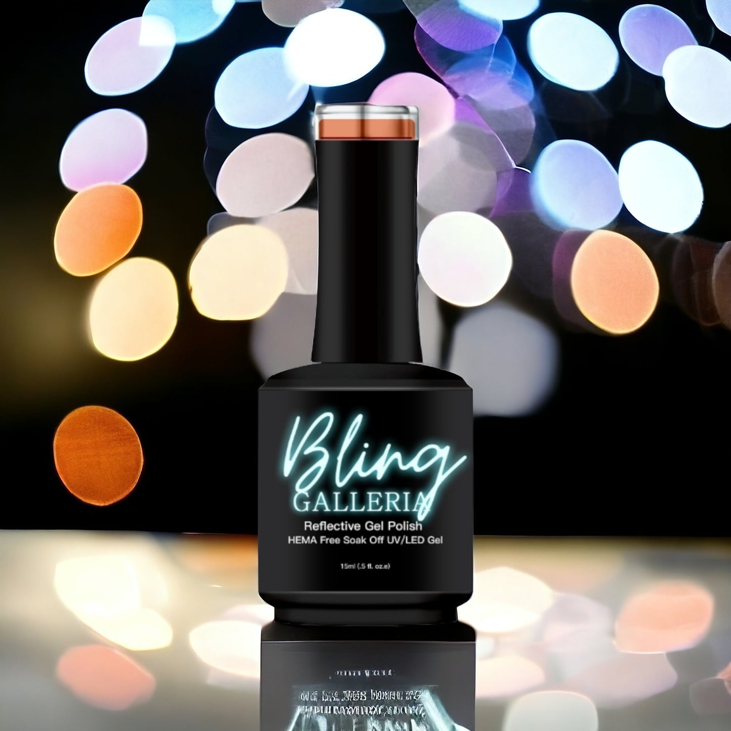 Reflective Halo Gel Top Coat Gel | Silver Holographic Fine Glitter in a Clear Gel Base | HEMA, HPMA, TPO, 30 Free uv/led | 15ml | Soak Off