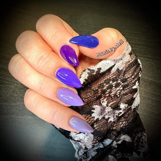 Purple Tonal Gels Mani | Venus, Lavish Lavender, Wine Down, Scandal, Ibiza Nights | HEMA, HPMA, TPO, 30 Free uv/led | 15ml | Soak Off |
