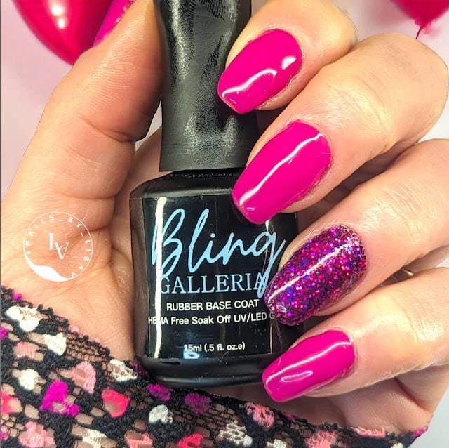 GrapeBerry Rubber Base Gel in Bottle | GrapeBerry | HEMA, HPMA, TPO Free uv/led | 15ml | Soak Off | Clear | Non-Yellowing | Gel Nai