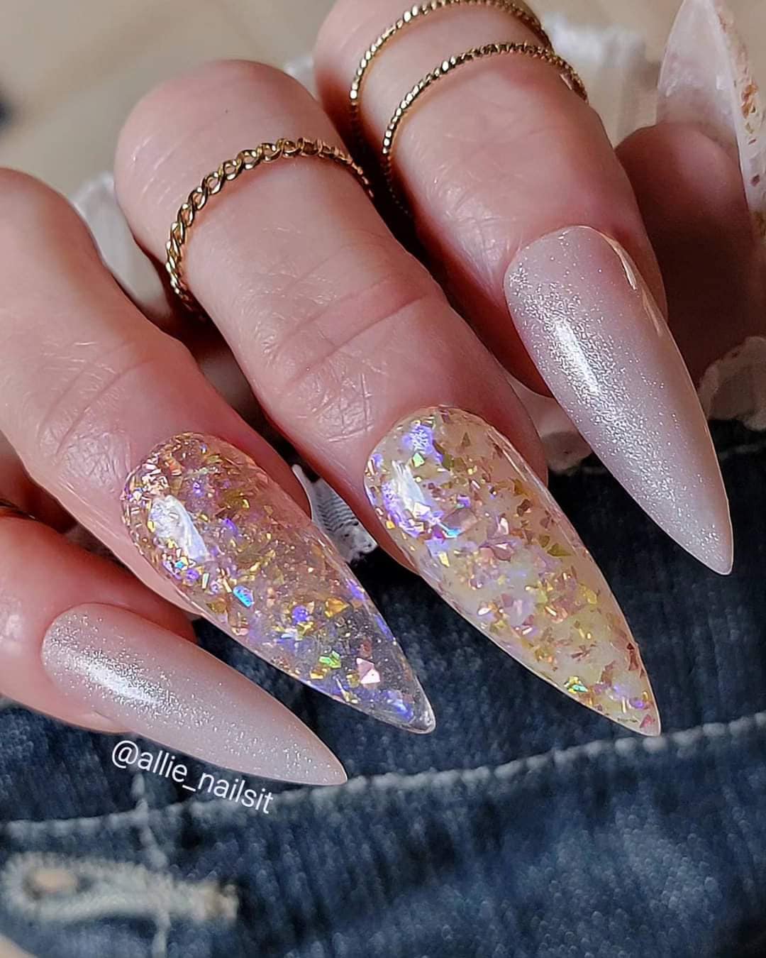 Taupe-Less Beach Shimmer Rubber Gel with Ethereal Iridescent Glitter | HEMA, HPMA, TPO, 30 Free uv/led | 15ml | Gel Nails