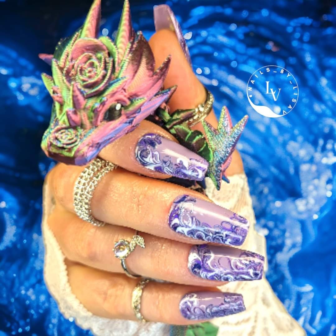 Purple Swirl Gel Mani | Venus, Lavish Lavender, Wine Down, Scandal, Aquarius, Diva | HEMA, HPMA, TPO, 30 Free uv/led | 15ml | Soak Off |