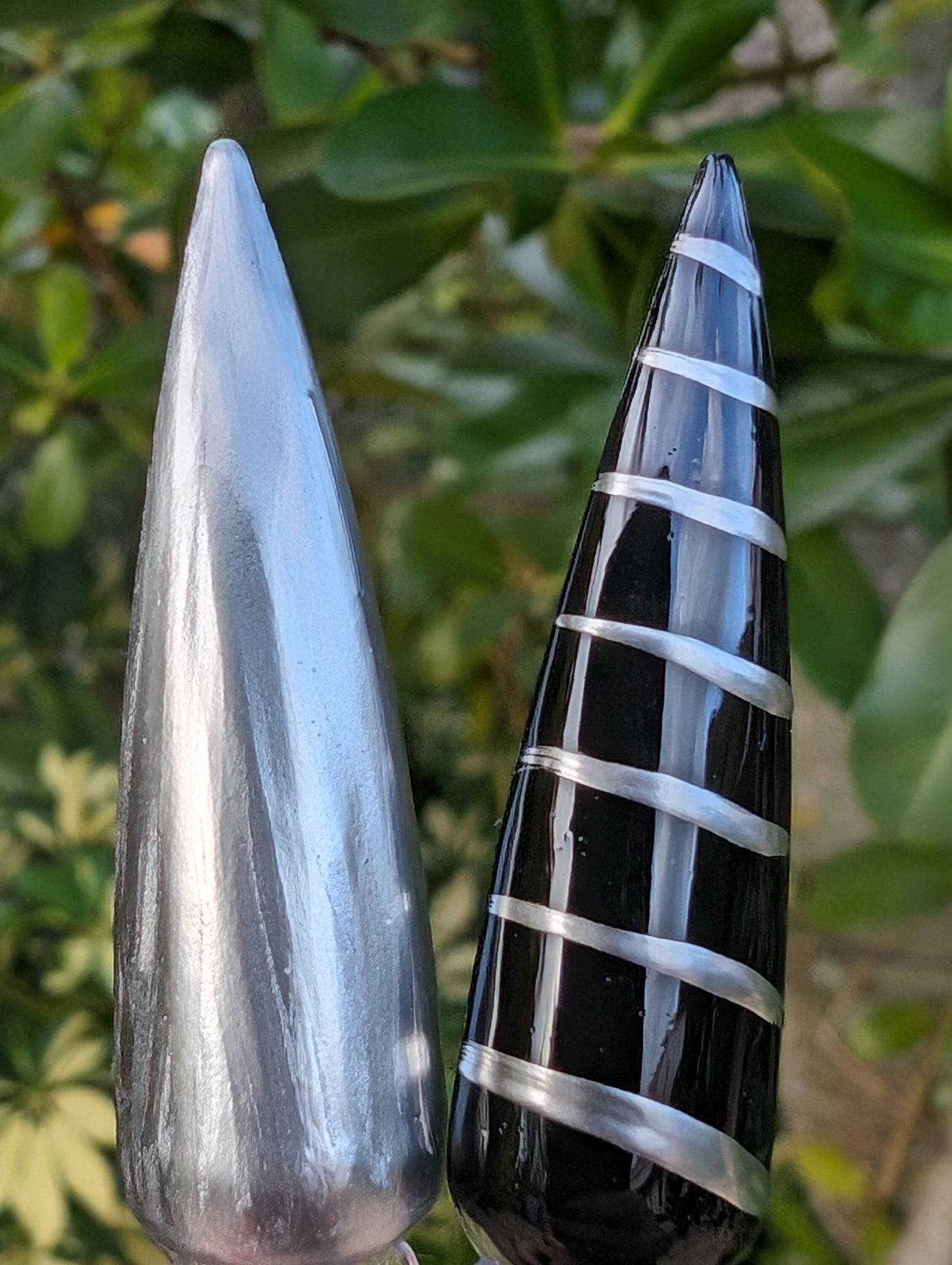 London Fog and Silver Liner Mani | Laser Metallic Gel Art Liner Gels | Holographic Silver | HEMA, HPMA, TPO Free | 15ml