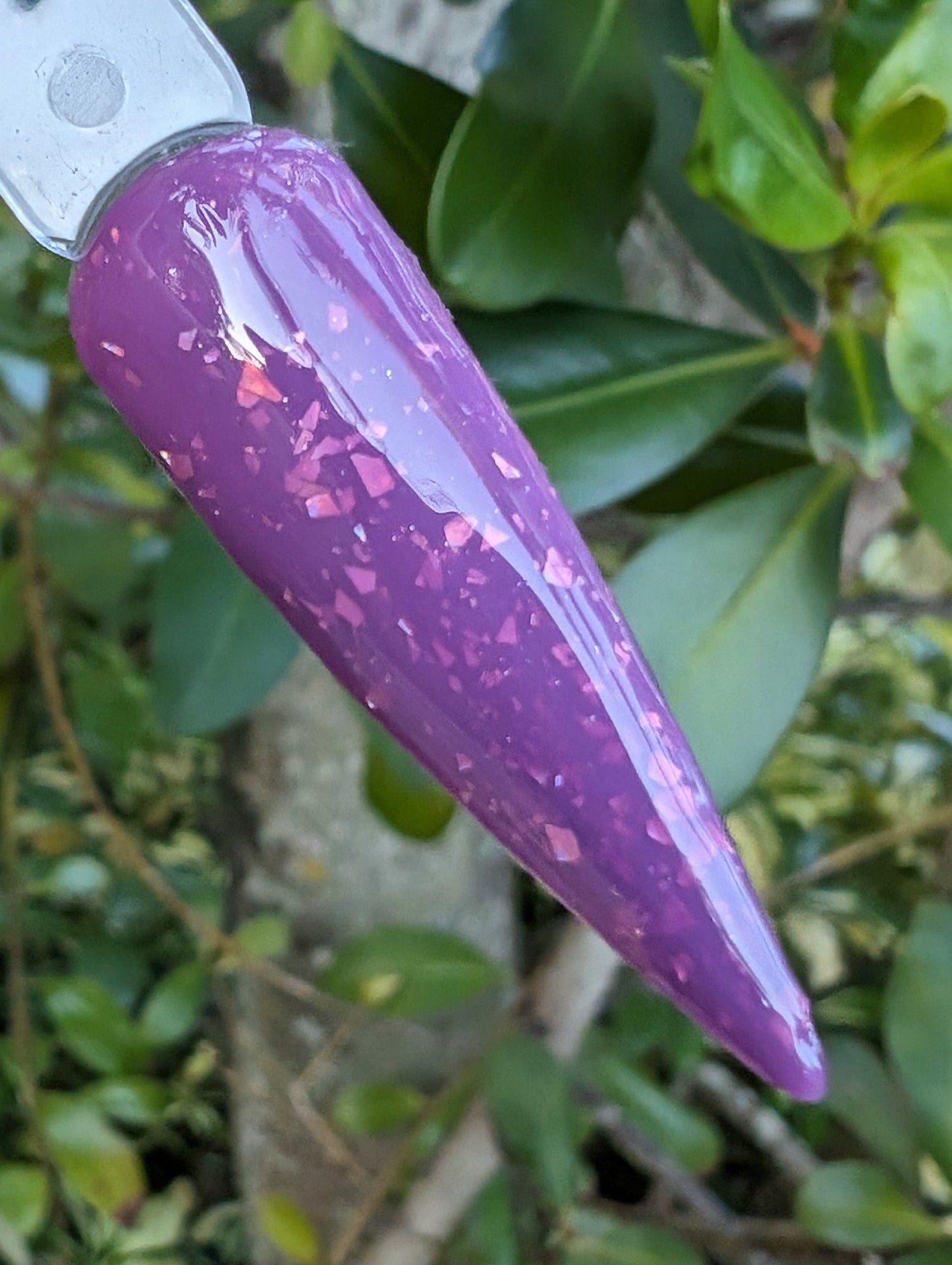 Sexy Rubber Base Gels with Flakes | Gorgeous Purple Gel with Copper Pink Flakes | HEMA, HPMA, TPO, 30 Free uv/led | 15ml | Soak Off |