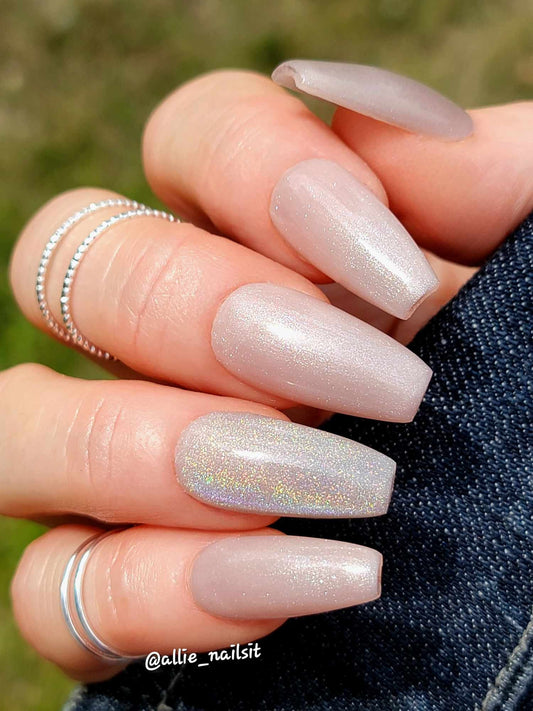 Taupe-Less Beach Shimmer Rubber Gel with Cat Eye Laser Rainbow | HEMA, HPMA, TPO, 30 Free uv/led | 15ml | Gel Nails