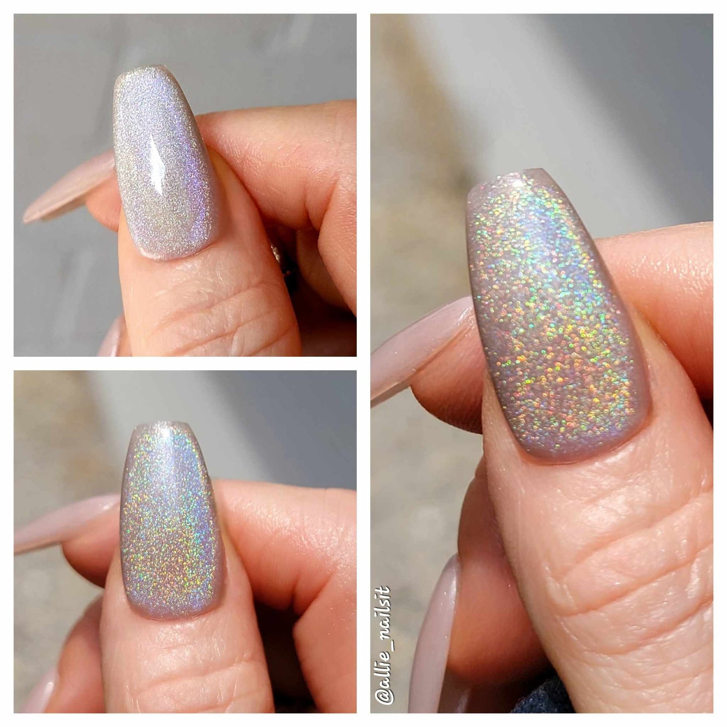 Taupe-Less Beach Shimmer Rubber Gel with Cat Eye Laser Rainbow | HEMA, HPMA, TPO, 30 Free uv/led | 15ml | Gel Nails