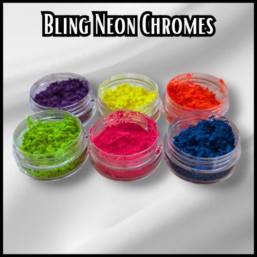 Neon CHROMES | Florescent Effect Chromes Powder | Colorful Solid Coverage | Chrome Pigment | Not Dip
