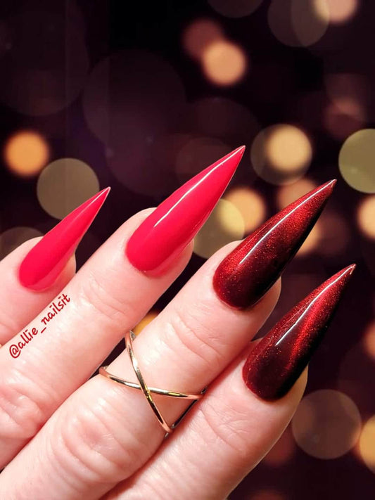 Ferrari Red Roulette Mani | Shimmer | Ferrari Red Gel and Roulette Cat Eye Gel | HEMA, HPMA, TPO, 30 Free uv/led | 15ml