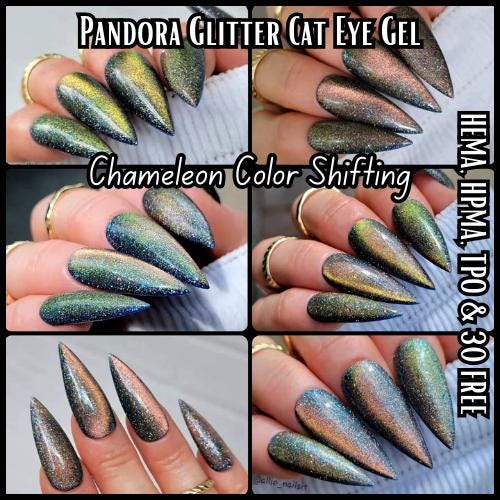Glitter Cat Eye Gel Polishes