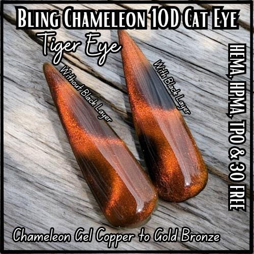 Tiger Eye 10D Cat Eye Mani | Tiger Eye - Copper Shimmery Cat Eye | HEMA HPMA TPO 30 Free uv/led | 15ml | Gel Nail