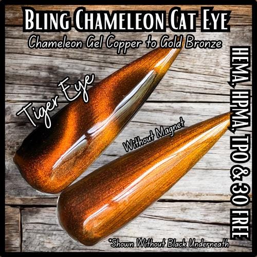 Tiger Eye 10D Cat Eye Mani | Tiger Eye - Copper Shimmery Cat Eye | HEMA HPMA TPO 30 Free uv/led | 15ml | Gel Nail