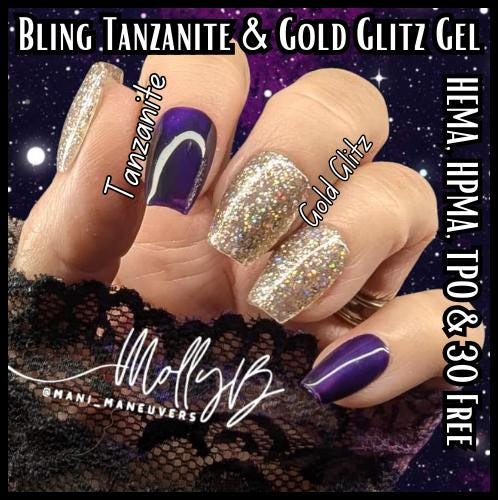 Gold Glitz Holographic Glitter Gel | Glitz Pump Collection | Metallic Glitter | HEMA, HPMA, TPO Free | Gel Nails, Gel Polish