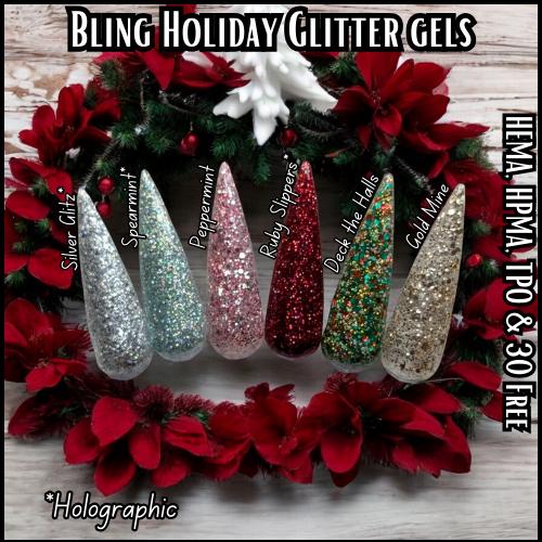Deck The Halls & Ruby Slippers Glitter Gels - HEMA, HPMA, TPO Free