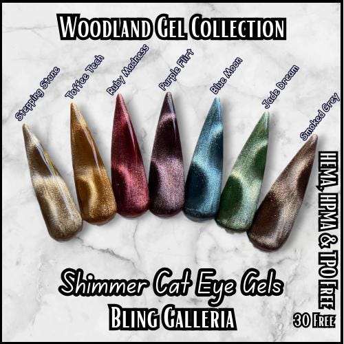 Woodland Cat Eye Gels | Ruby Madness | Smoked Grey | Vixen Black | HEMA, HPMA, TPO Free