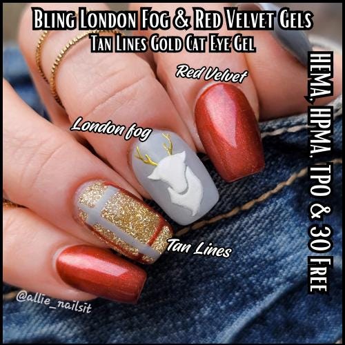 London Fog, Red Velvet, Tan Lines Gels | HEMA, HPMA, TPO Free uv/led | 15ml | Gel Nail