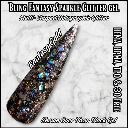 Fantasy Sparkly Collection | Silver Fantasy, Gold Fantasy, Smoke Sparkle | HEMA, HPMA, TPO, 30 Free uv/led | 15ml |