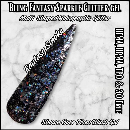Fantasy Sparkly Collection | Silver Fantasy, Gold Fantasy, Smoke Sparkle | HEMA, HPMA, TPO, 30 Free uv/led | 15ml |
