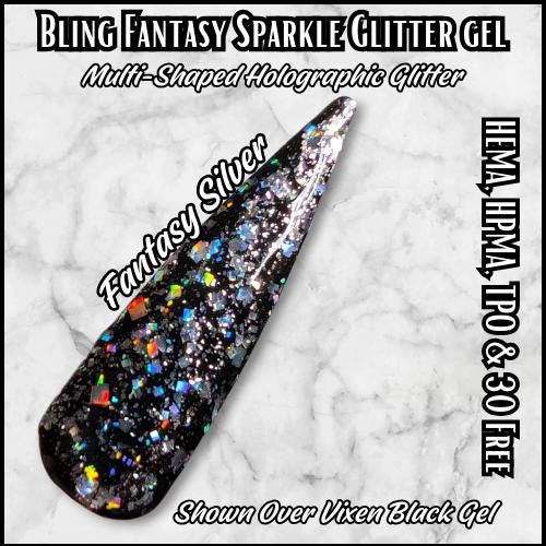 Fantasy Sparkly Collection | Silver Fantasy, Gold Fantasy, Smoke Sparkle | HEMA, HPMA, TPO, 30 Free uv/led | 15ml |