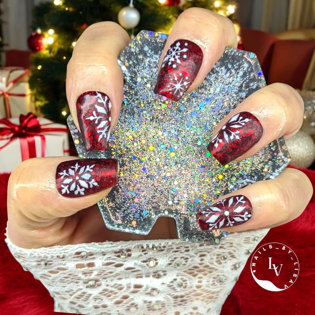 Red Alert Mani | Dark Red Glitter Gels | HEMA HPMA TPO Free uv/led | 15ml | Gel Nails