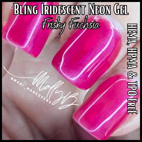 Frisky Fuchsia Mani 2 | Shimmery Fuchsia with Blue Iridescent Effect Gel | HEMA HPMA tpo Free uv/led | 15ml