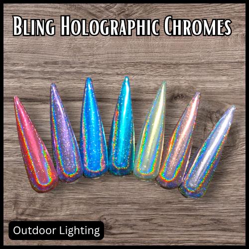 Holographic CHROME | Color Shifting Effect Chrome Powder | Red Purple Blue Teal Chartruse Light Bronze Silver | Chrome Pigment | Not Dip